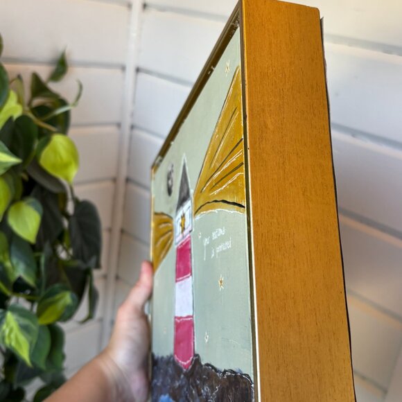 Lighthouse + Moon Wall Hanging Art - Picture 4 of 5